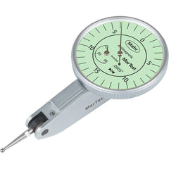 Horizontal Dial Test Indicator: 0.0300" Max, 0-15-0 Dial Reading, 0.000500" Accuracy