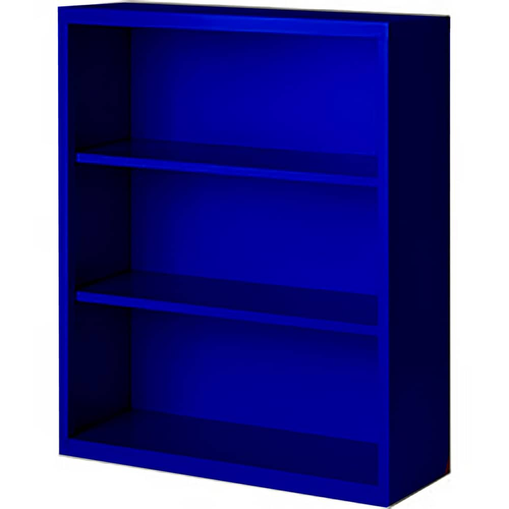 Bookcases; Overall Height: 42; Overall Width: 36; Overall Depth: 18; Material: Steel; Color: Signal Blue; Shelf Weight Capacity: 160