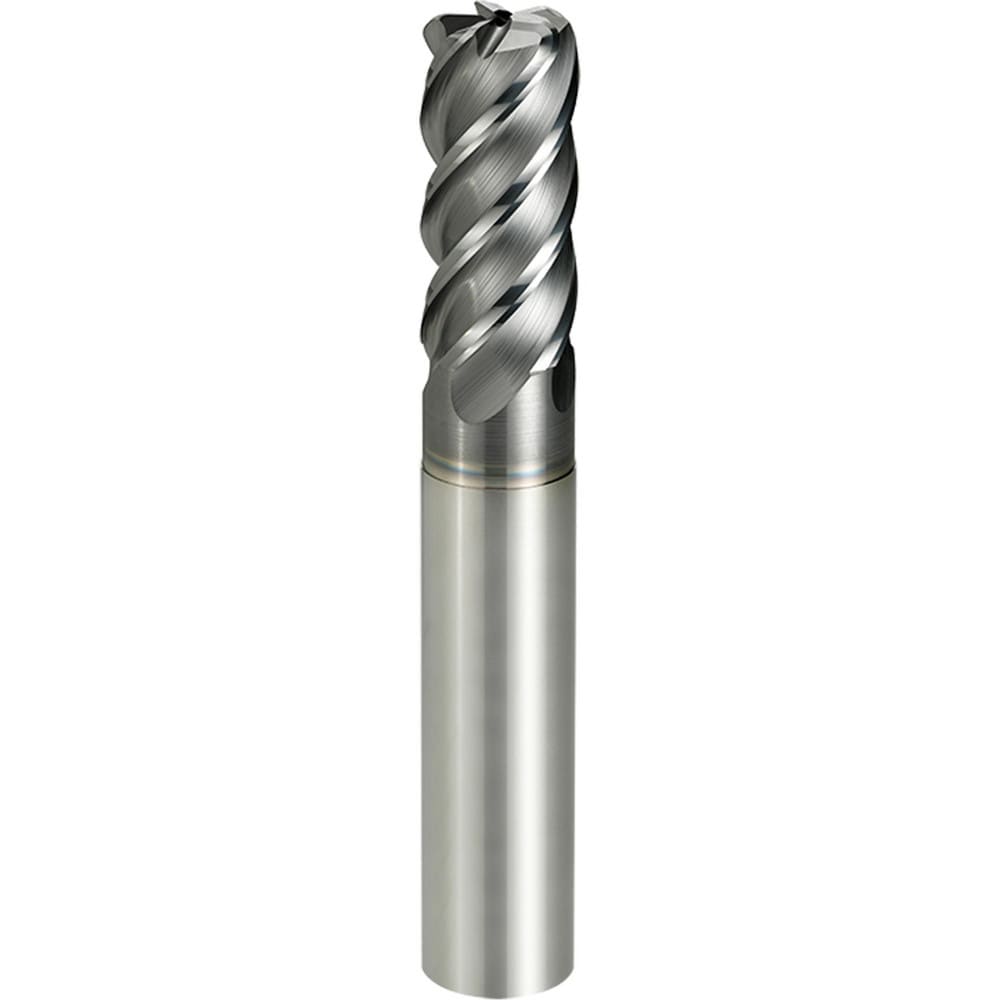 Corner Radius End Mill: 16 mm Dia, 34.00 mm LOC, 4.00 mm Radius, 5 Flute, Solid Carbide