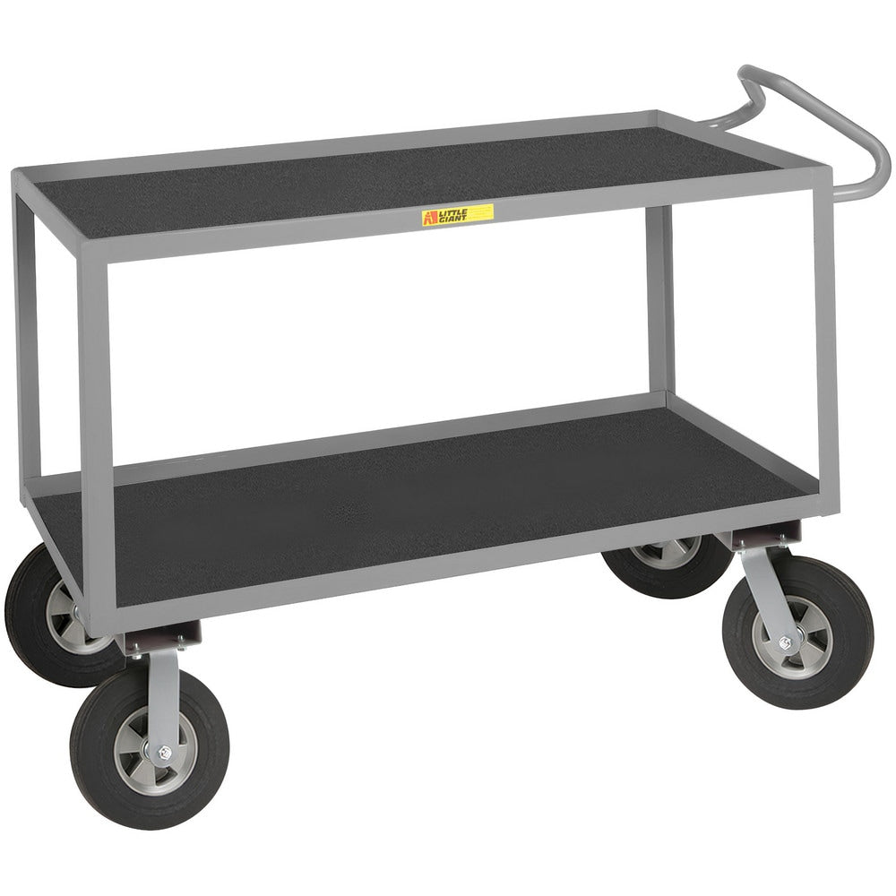 Ergonomic Handle Instrument Utility Cart: 54" Long, 30" Wide, Steel, 1200 lb Capacity, Gray