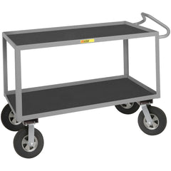 Ergonomic Handle Instrument Utility Cart: 42" Long, 24" Wide, Steel, 1200 lb Capacity, Gray