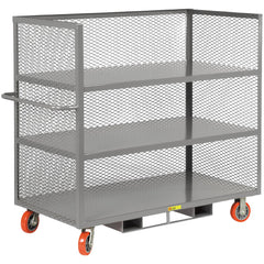 Forkliftable Order Picking Utility Cart: 53-1/2" Long, 24" Wide, Steel, 3600 lb Capacity, Gray