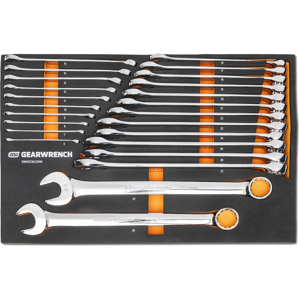 Long Pattern Combination Wrench Set: 24 Pc, Metric