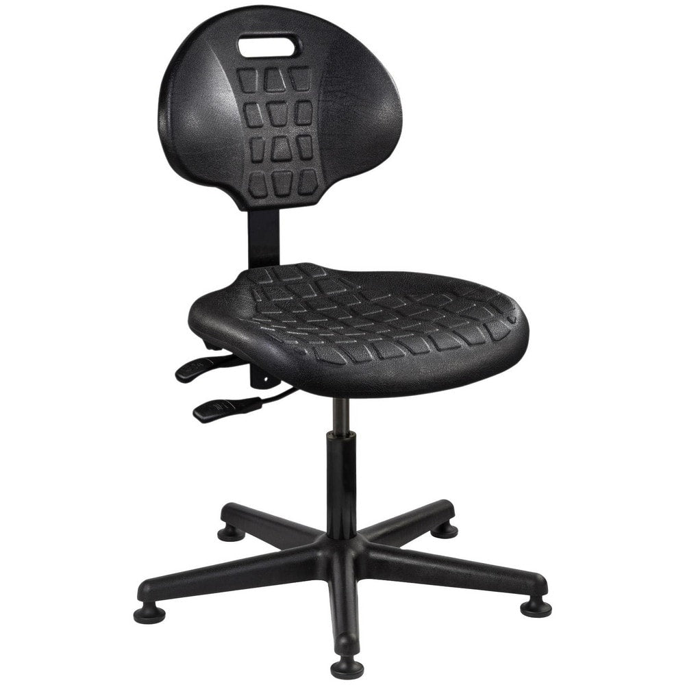 Task Chair: Polyurethane & Polyurethane Foam, 15 to 20" Seat Height, Black, Adjustable Height