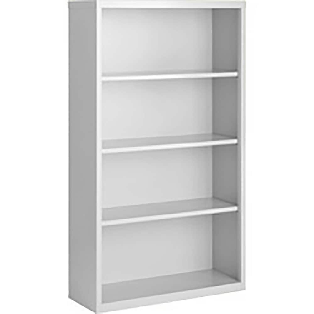 Bookcases; Overall Height: 52; Overall Width: 36; Overall Depth: 18; Material: Steel; Color: Walnut; Shelf Weight Capacity: 160