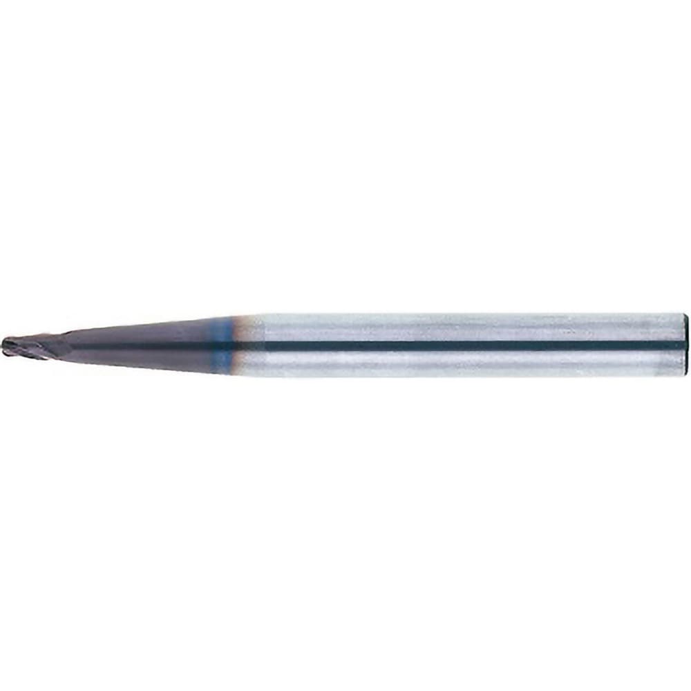 Tapered End Mill: 5 deg Angle per Side, 4.00 mm Small Dia, 5.00 mm LOC, 4 Flute, Ball End