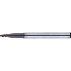 Tapered End Mill: 5 deg Angle per Side, 0.60 mm Small Dia, 1.00 mm LOC, 4 Flute, Ball End