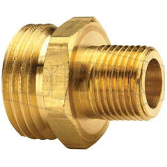 Reusable Hose Fittings; Type: Male Adapter; Thread Size: 3/4 in, 1/2 in; Material: Brass; Thread Standard: Male NPTF; Connection Type: Threaded