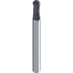 Ball End Mill: 1.40 mm Dia, 3.00 mm LOC, 2 Flute, Solid Carbide