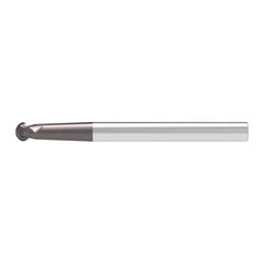 Ball End Mill: 10.00 mm Dia, 6.70 mm LOC, 2 Flute, Solid Carbide