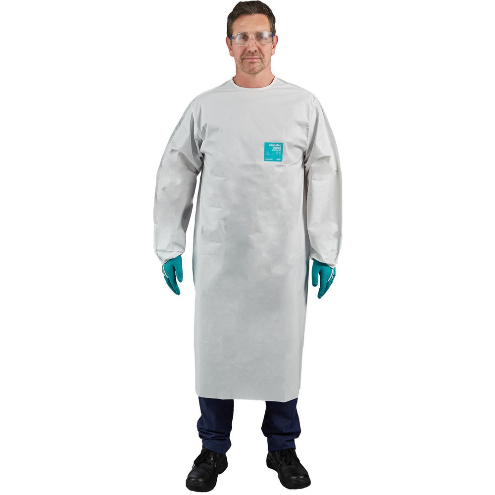 Disposable & Chemical-Resistant Apron:  Size  Medium,  69" Length,  0.1600 mil Thick,  White