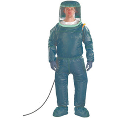 Encapsulated Suits:  Large,  Green,  Multi-Layer Non-Woven Barrier Laminate Fabric,  N/AClosure,  Taped & Welt,  Yes