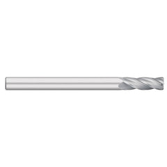 Corner Radius End Mill: 1/4" Dia, 1-1/2" LOC, 0.0200" Radius, 4 Flute, Solid Carbide