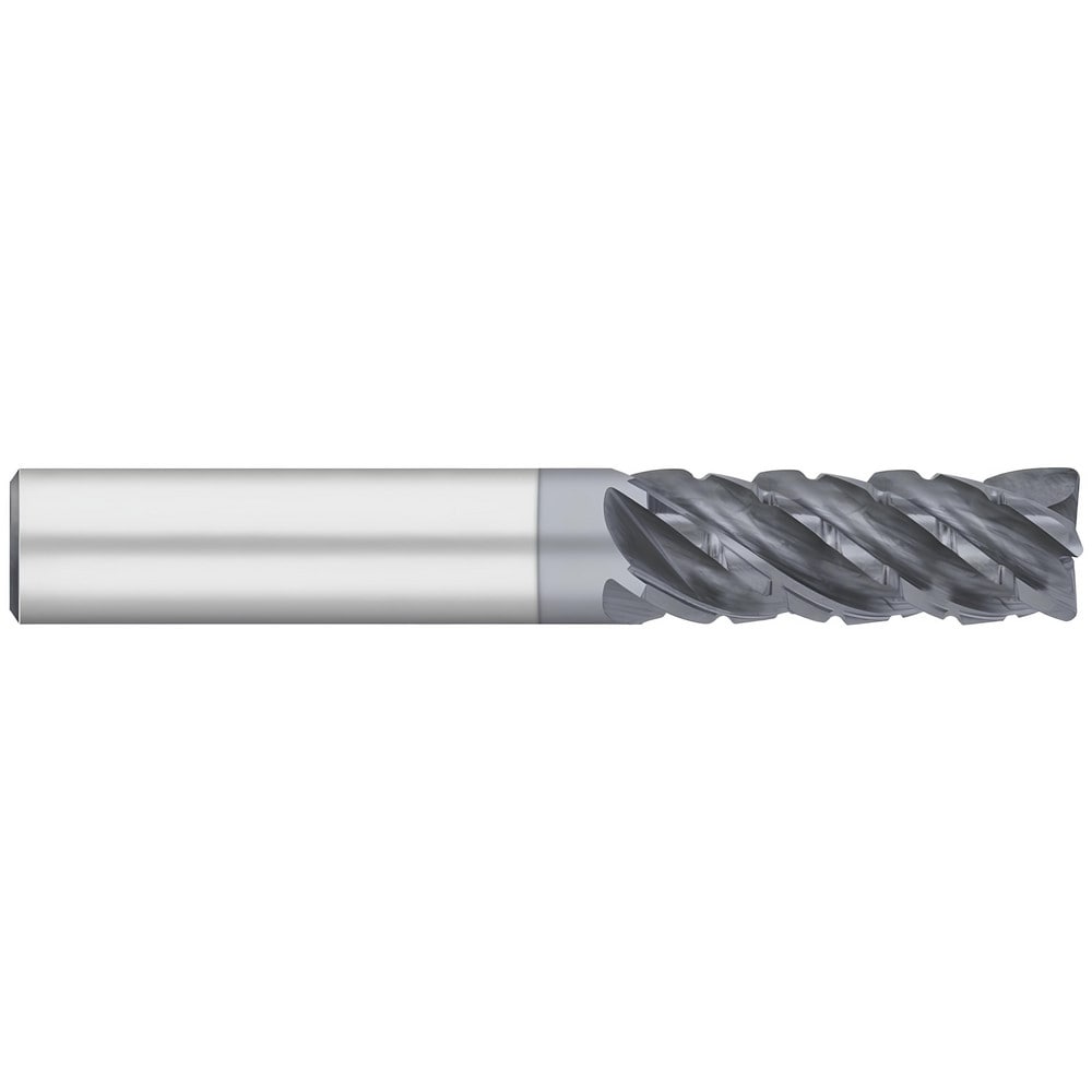 Corner Radius End Mill: 1" Dia, 2" LOC, 0.2500" Radius, 5 Flute, Solid Carbide