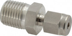 Compression Tube Connector: 1/8" Tube OD, Compression x MNPT