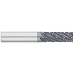 Corner Radius End Mill: 1/4" Dia, 3/4" LOC, 0.0150" Radius, 6 Flute, Solid Carbide