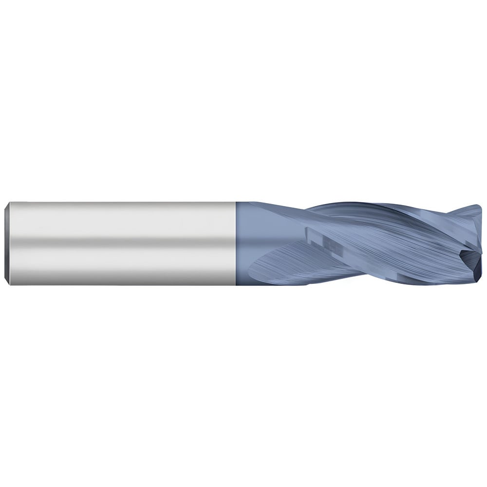 Corner Radius End Mill: 1/4" Dia, 1-1/2" LOC, 0.50 mm Radius, 3 Flute, Solid Carbide