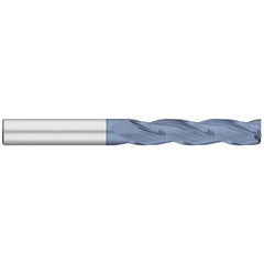 Corner Radius End Mill: 1/8" Dia, 1" LOC, 0.0100" Radius, 3 Flute, Solid Carbide