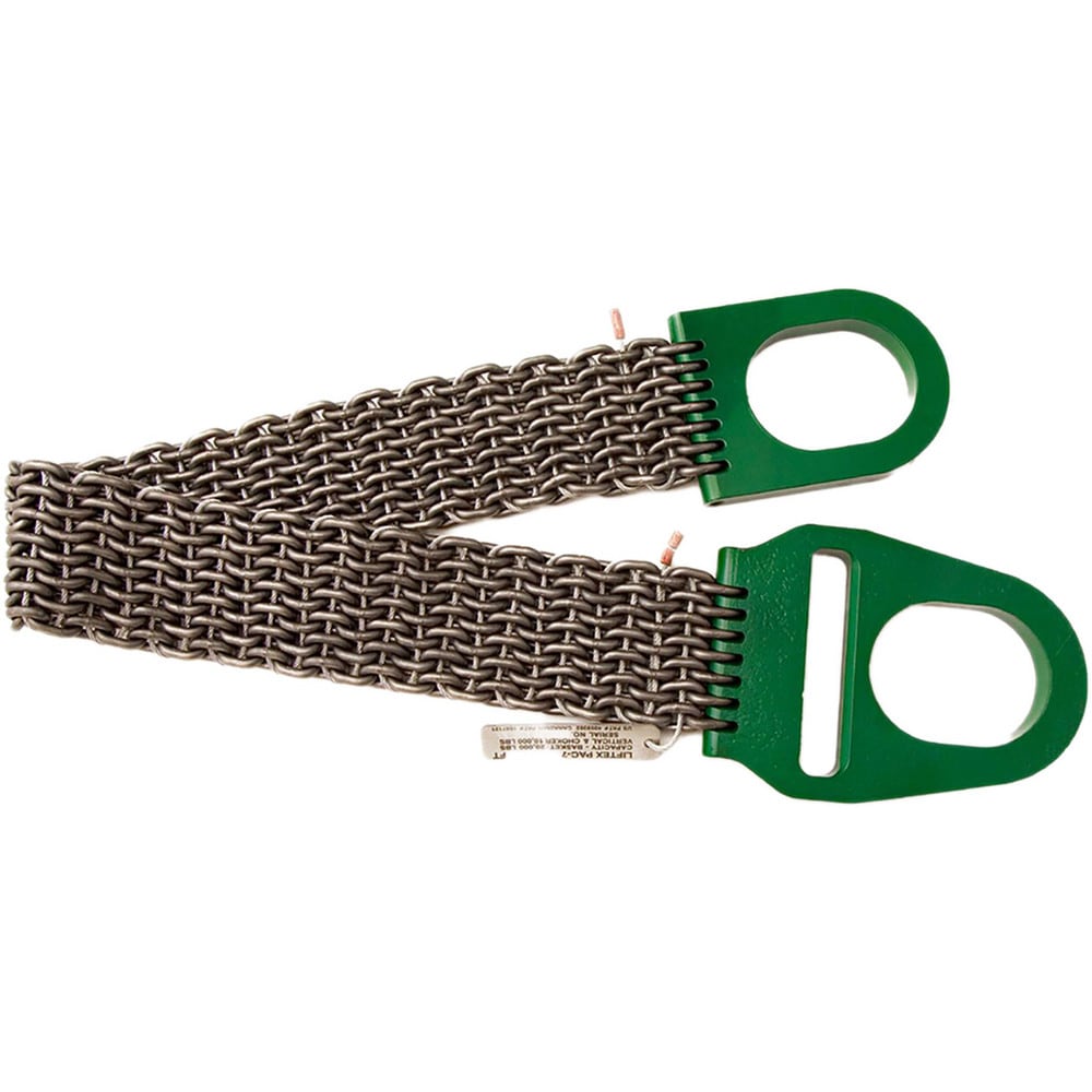 Wire Mesh Sling: Wire Mesh Choker, 2" Wide, 4' Sling Length, 10000 lb Vertical, 10000 lb Choker, 20000 lb Basket, Steel