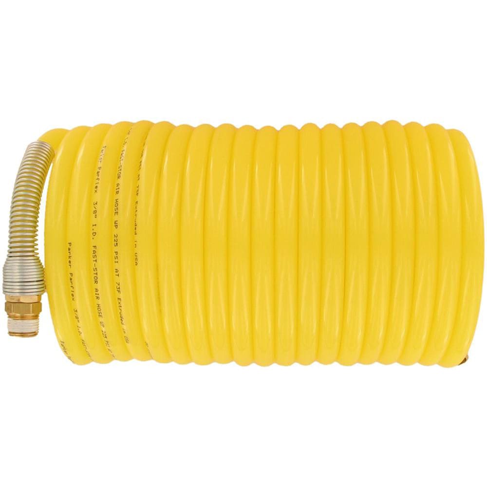 Air & Multi-Purpose Hose; Hose Type: Jackhammer Hose, Multipurpose Air Hose, Sledgehammer Hose; Length Ft. (Feet): 25; Type: Coiled Hose; Color: Yellow; Material: Nylon