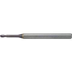 Ball End Mill: 1/32" Dia, 0.80 mm LOC, 2 Flute, Solid Carbide