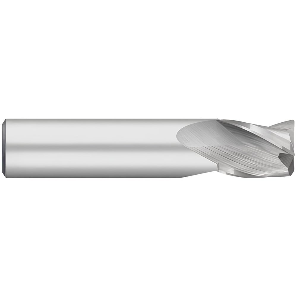 Corner Radius End Mill: 1/4" Dia, 1/2" LOC, 0.0050" Radius, 3 Flute, Solid Carbide