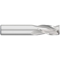 Corner Radius End Mill: 1/4" Dia, 3/4" LOC, 0.50 mm Radius, 3 Flute, Solid Carbide