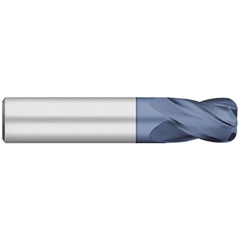 Corner Radius End Mill: 3/16" Dia, 3/8" LOC, 0.0050" Radius, 4 Flute, Solid Carbide