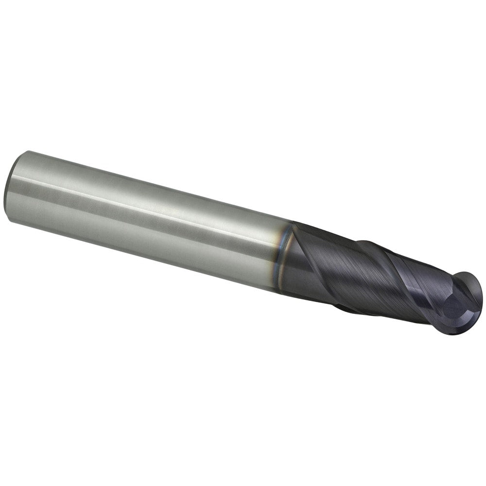 Ball End Mill: 6.00 mm Dia, 12.00 mm LOC, 2 Flute, Solid Carbide