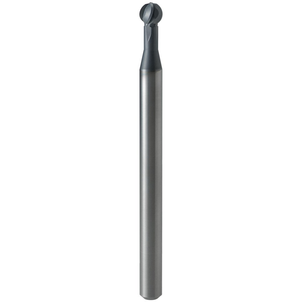 Ball End Mill: 1.00 mm Dia, 0.88 mm LOC, 4 Flute, Solid Carbide