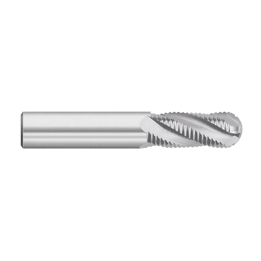 Roughing End Mill: 5/8" Dia, 4 Flute, Fine Pitch, Single End, Solid Carbide