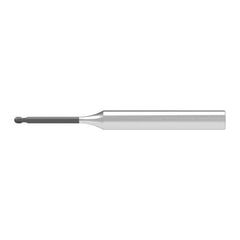 Ball End Mill: 1.00 mm Dia, 1.50 mm LOC, 2 Flute, Solid Carbide