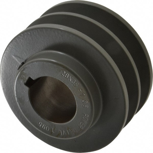 1-3/8" Bore Diam, 3-3/4" OD, Finished Bore Two Groove Sheave