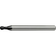 Ball End Mill: 2.00 mm Dia, 2.00 mm LOC, 2 Flute, Solid Carbide