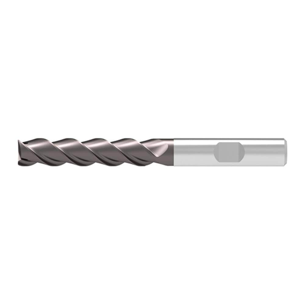 Corner Chamfer End Mill: 3.50 mm Dia, 15.00 mm LOC, 3 Flute, 0.15 mm Chamfer Width, Solid Carbide