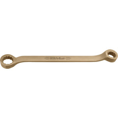 Offset Box End Wrench: 1-7/16 x 1-5/8", 12 Point, Double End