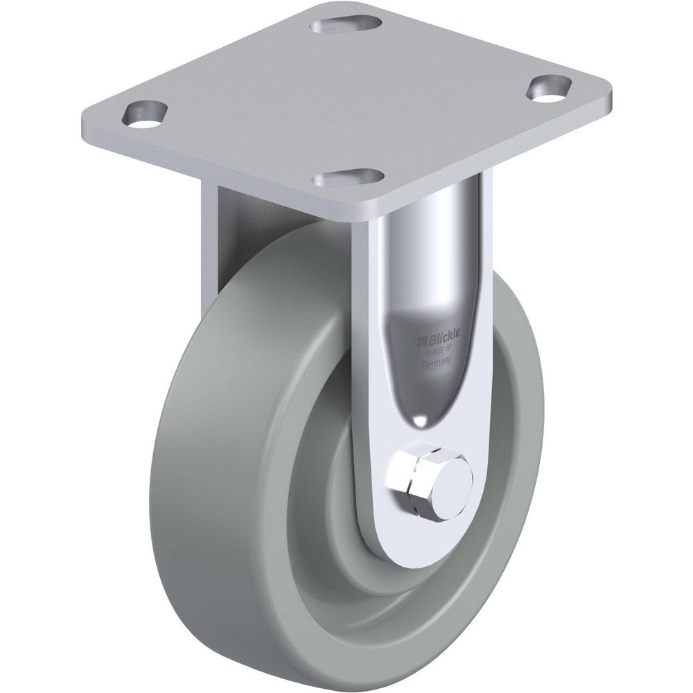 Top Plate Casters; Mount Type: Plate; Number of Wheels: 1.000; Wheel Diameter (Inch): 4; Wheel Material: Polyurethane; Wheel Width (Inch): 1-1/4; Wheel Color: Dark Gray