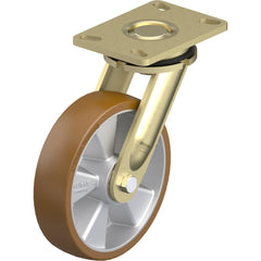 Top Plate Casters; Mount Type: Plate; Number of Wheels: 1.000; Wheel Diameter (Inch): 6; Wheel Material: Polyurethane; Wheel Width (Inch): 2; Wheel Color: Brown