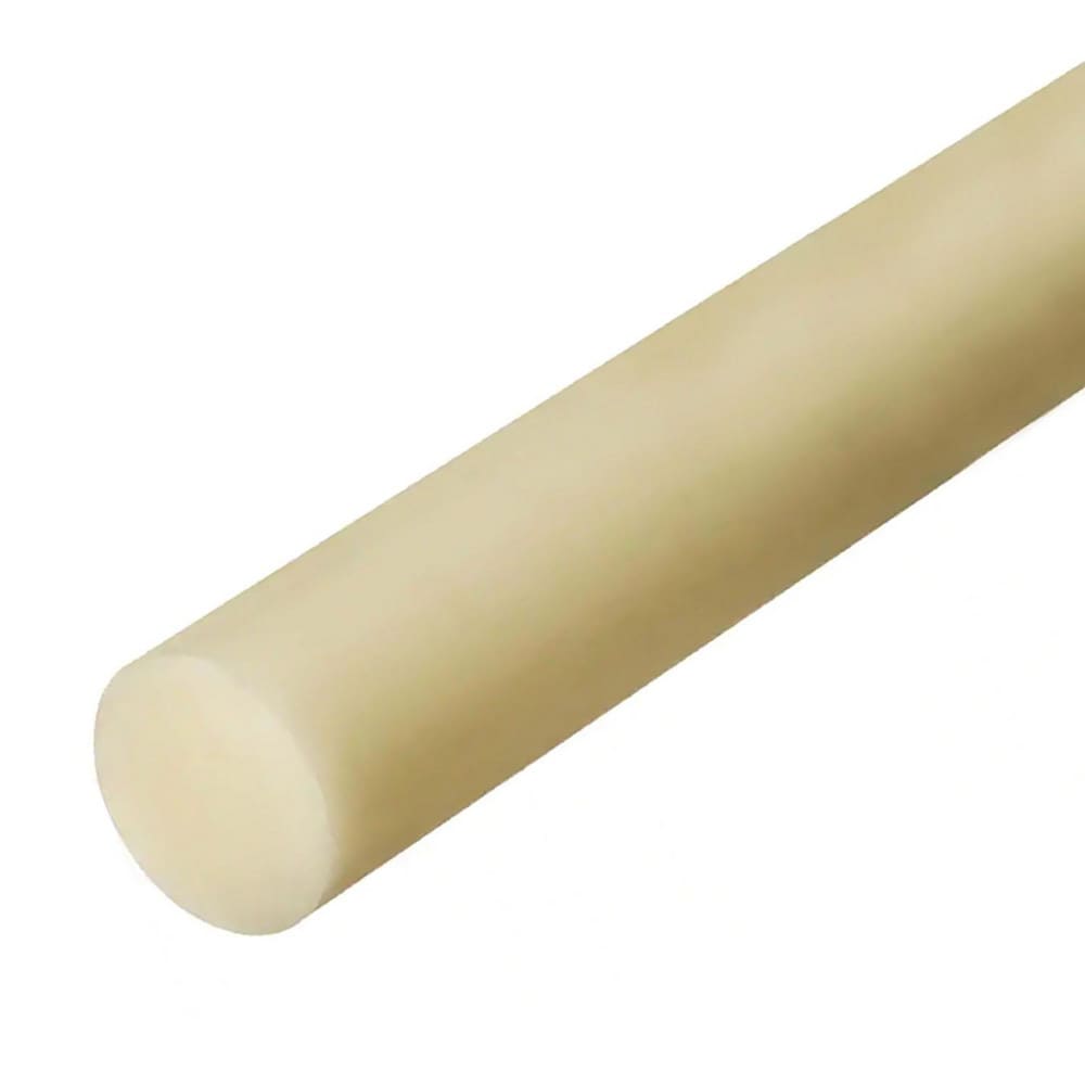 Plastic Rod: 36" Long, 0.3750" Dia, Natural Color, Opaque, 5000 psi Tensile Strength