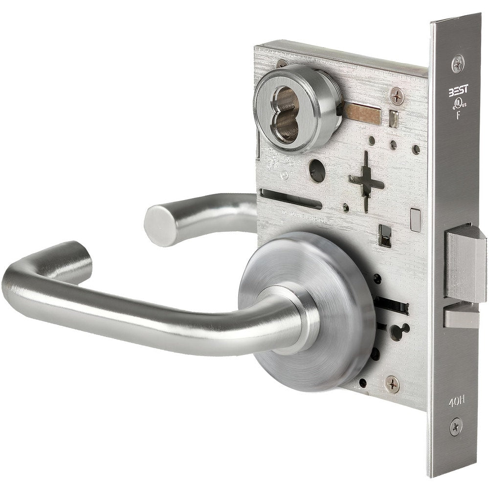 Lever Locksets; Lockset Type: Classroom; Key Type: Keyed Different; Back Set: 2-3/4; Cylinder Type: Less Core; Material: Metal; Door Thickness: 1-3/4; Finish: Satin Chrome