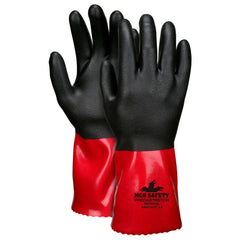 Chemical Resistant Gloves: PredaStretch MG9645, Size Large, PVC, Supported, General Purpose Chemical-Resistant