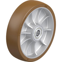 Rigid & Swivel Caster Wheel: Polyurethane, 8" Dia, 2" Wide