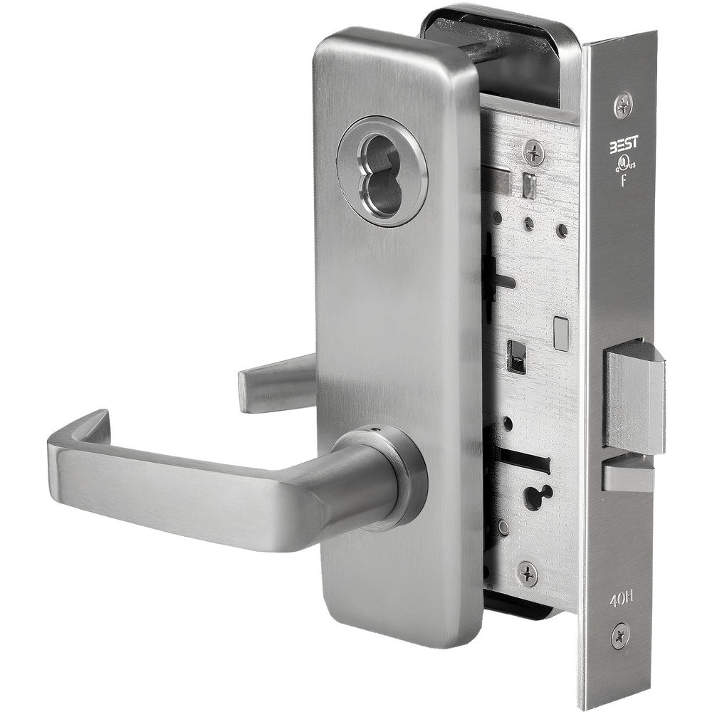 Lever Locksets; Lockset Type: Classroom; Key Type: Keyed Different; Back Set: 2-3/4; Cylinder Type: Less Core; Material: Metal; Door Thickness: 1-3/4; Finish: Satin Chrome