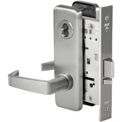 Lever Locksets; Lockset Type: Storeroom; Key Type: Keyed Different; Back Set: 2-3/4; Cylinder Type: Less Core; Material: Metal; Door Thickness: 1-3/4; Finish: Satin Chrome