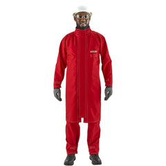 Rain & Chemical Resistant  Coat:  6X-Large,  Red,  58-62" Chest,  Polyester