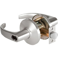 Lever Locksets; Lockset Type: Entrance; Key Type: Keyed Different; Back Set: 2-3/4; Cylinder Type: Less Core; Material: Metal; Door Thickness: 1-3/4 to 2-1/4; Finish: Satin Chrome