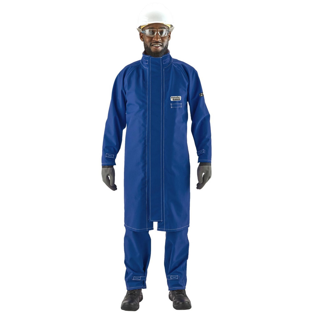 Rain & Chemical Resistant  Coat:  3X-Large,  Blue,  49-52" Chest,  Nomex