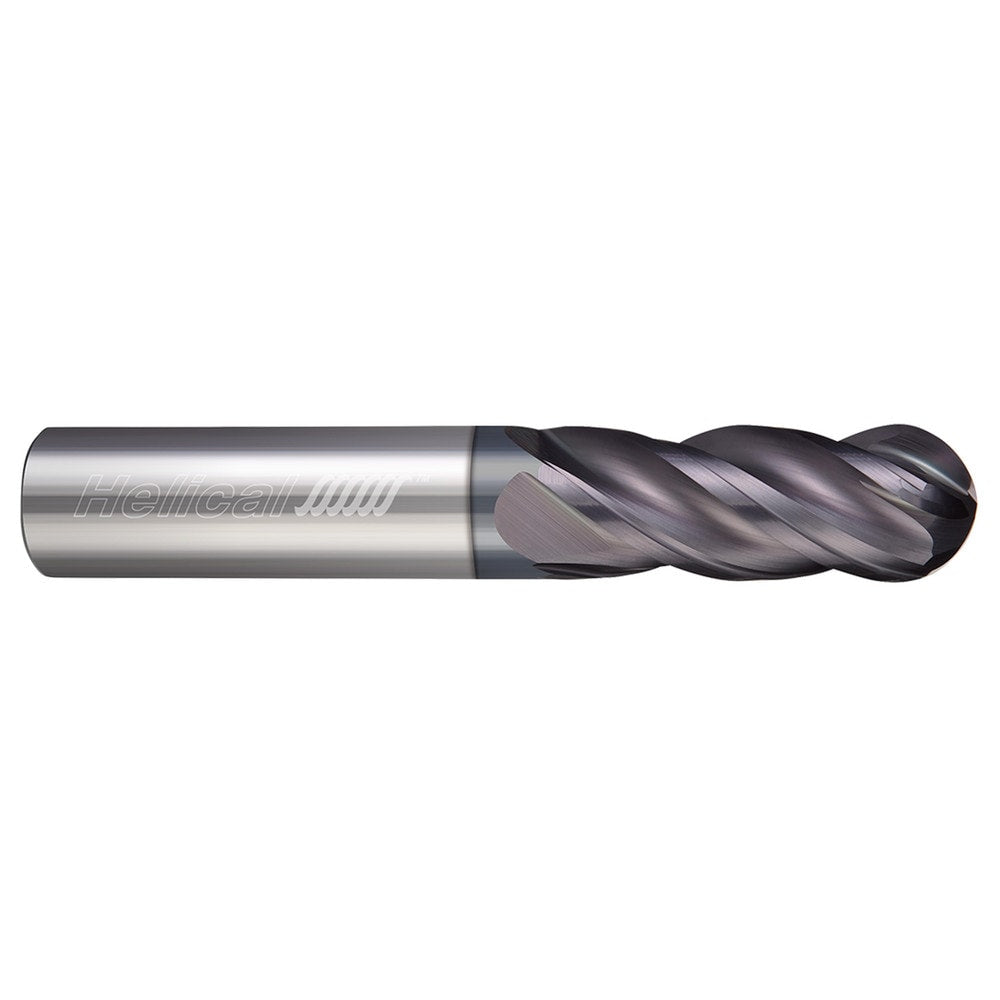 Ball End Mill: 7/32" Dia, 5/8" LOC, 4 Flute, Solid Carbide