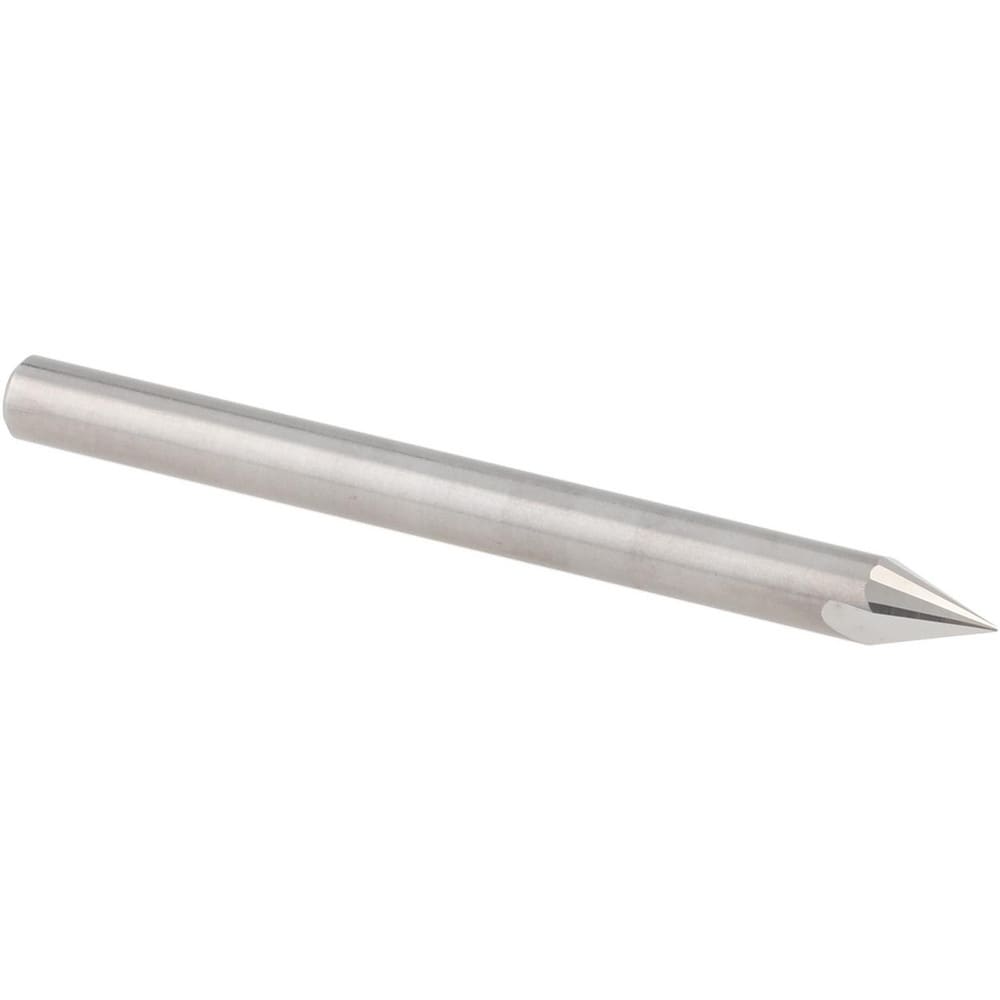 Chamfer Mill: 1/8" Dia, 1/8" Shank Dia, 20 deg, 2 Flute, Solid Carbide, Single End