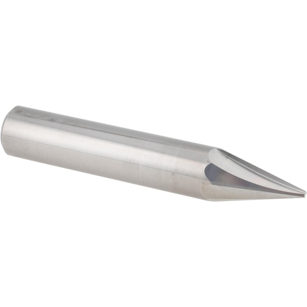 Chamfer Mill: 1/2" Dia, 1/2" Shank Dia, 15 deg, 4 Flute, Solid Carbide, Single End